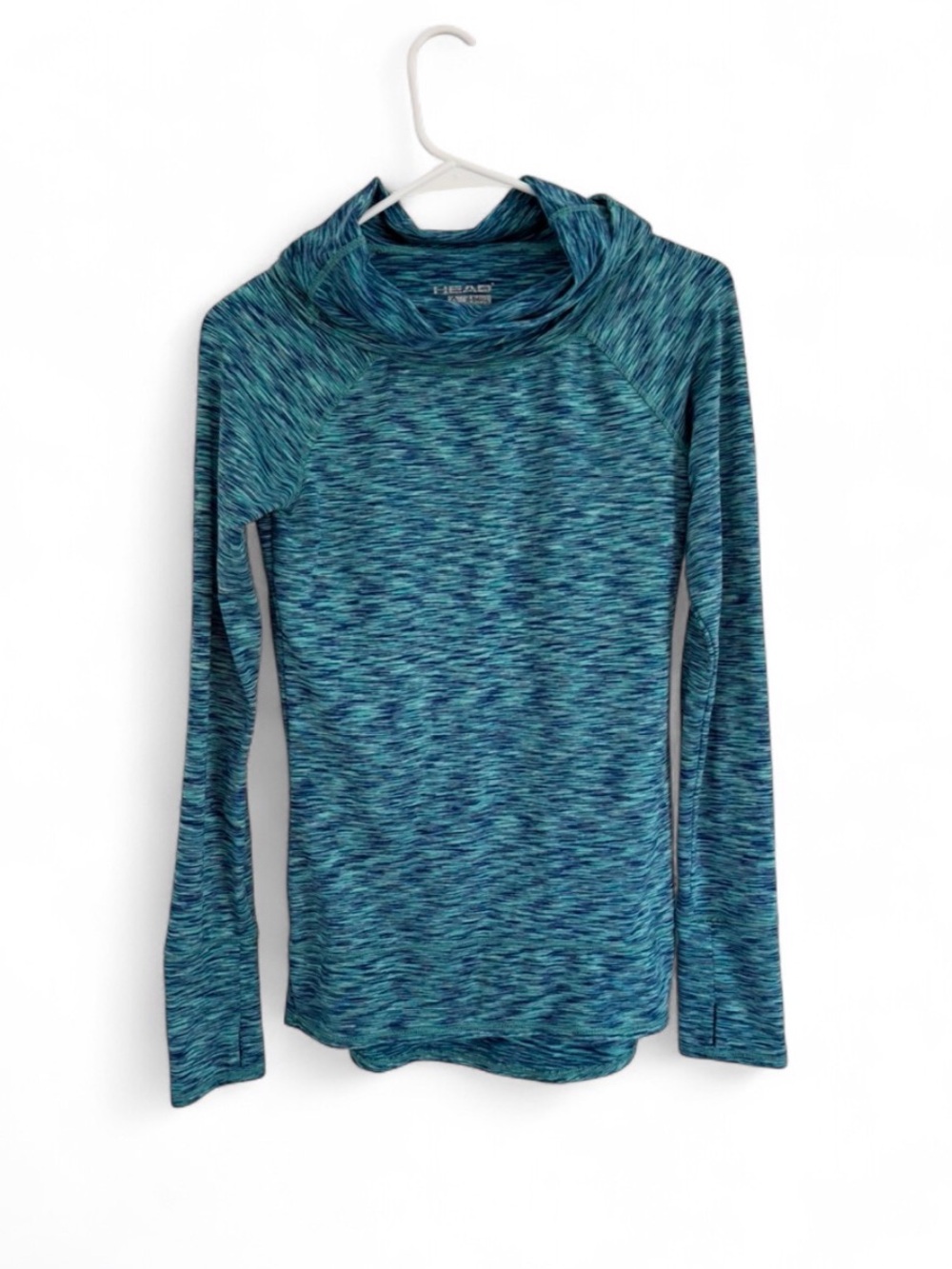Head Women’s Sweatshirt XS Turquoise Turtleneck Fleece Athleisure Tennis Workout